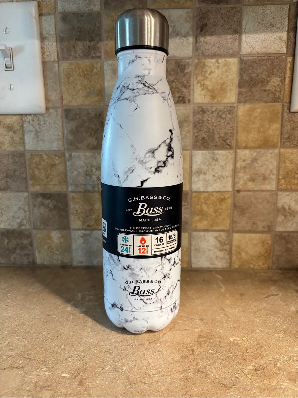 G.H. Bass & Co. White Marble Insulated Bottle